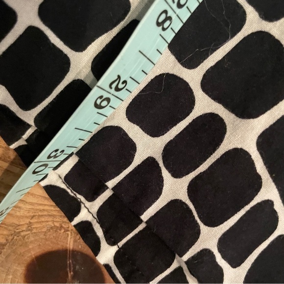 NWOT Isaac Mizrahi Live Black White Mandarin Collar Pullover Cotton Blouse 2X - Picture 5 of 10